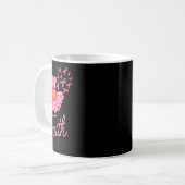 ピンクリボンデイジー花信仰乳がん認識 コーヒーマグカップ (正面左)