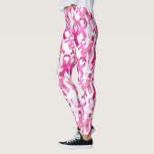 ピンクリボントス乳がん生存者かわいらし レギンス (左)