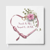 ピンクリボンハートとバラ ゲストブック (正面)