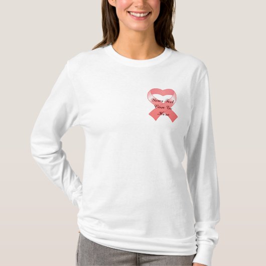 ピンクリボンハートシャツ Tシャツ (正面)