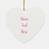 ピンクリボンバタフライウイングパーソナルハート形 セラミックオーナメント (裏面)