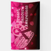ピンクリボンバナー付き乳がん認識度 横断幕 (縦)