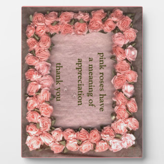 ピンクリボンバラサテン生地フォトフレームAppreci フォトプラーク