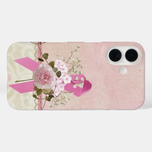 ピンクリボンバラ Case-Mate iPhoneケース (裏面 (横))