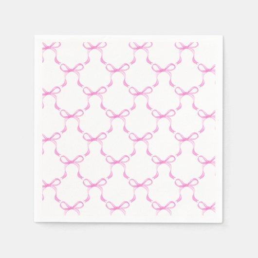 ピンクリボンバースデーパーティーシャワー結婚ズ スタンダードカクテルナプキン (正面)