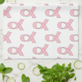 ピンクリボンパターン キッチンタオル (折り畳み)