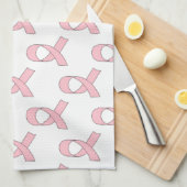 ピンクリボンパターン キッチンタオル (四つ折り)