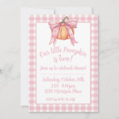 ピンクリボンパンプキンジンガムピンクガール秋ボウ 招待状 (正面)