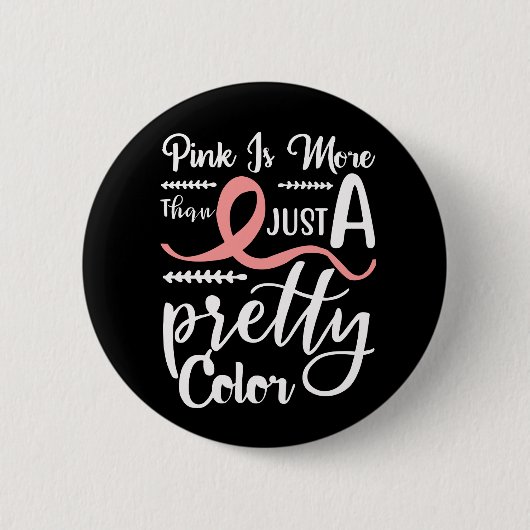 ピンクリボンファイター生存者胸癌 缶バッジ (正面)