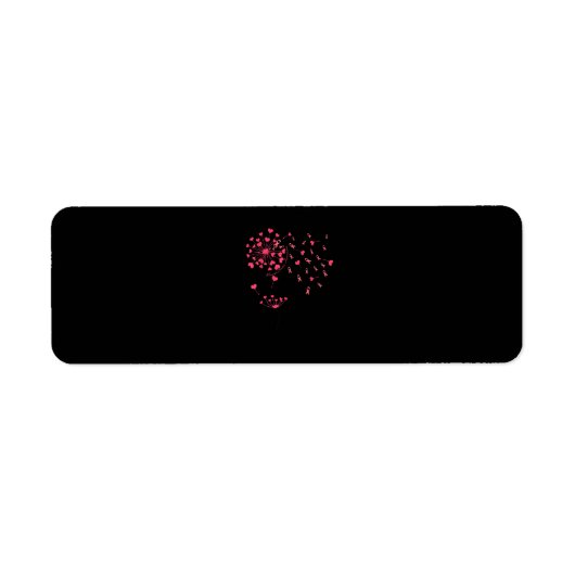 ピンクリボンフラワータンポポ乳癌アワレ ラベル (正面)