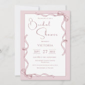 ピンクリボンブライダルシャワー招待 招待状 (正面)