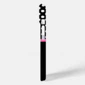 ピンクリボンブラック&ホワイト水玉模様名 Case-Mate iPhoneケース (裏面 / 左)