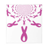 ピンクリボンブレストガン認識度アートプリント ノートパッド (正面)