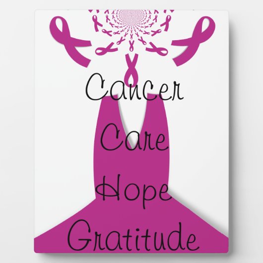 ピンクリボンブレストガン認識度アートプリント フォトプラーク (正面)