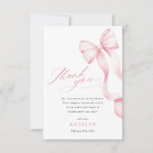 ピンクリボンベビーシャワーサンキューカード サンキューカード (正面)