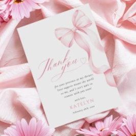 ピンクリボンベビーシャワーサンキューカード サンキューカード