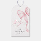 ピンクリボンベビーシャワーメッセージカード ギフトタグ (正面)