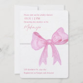 ピンクリボンベビーシャワー招待状 招待状 (正面)