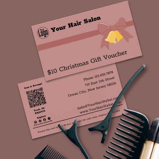 ピンクリボンベル$10クリスマスギフト券カード