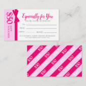 ピンクリボンボウビジネスギフト50ドルのギフト券 ノートカード (正面/裏面)