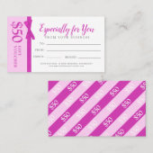 ：ピンクリボンボウビジネスギフト50ドルのギフト券 割引カード (正面/裏面)