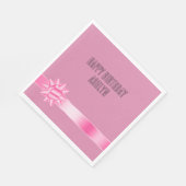 ピンクリボンボウ誕生日 スタンダードランチョンナプキン (角)