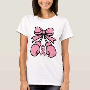 ピンクリボンボクシンググローブデザイン - 乳がん Tシャツ