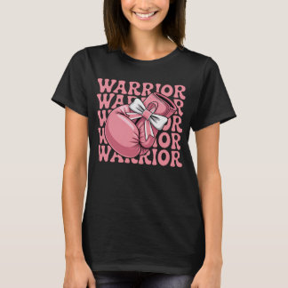ピンクリボンボクシンググローブ戦士乳がん Tシャツ