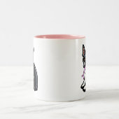 ピンクリボンボストンテリア ツートーンマグカップ (中央)