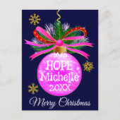 ピンクリボンボーブル ポストカード (正面)