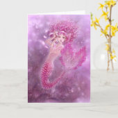 ピンクリボンマーメイドグリーティングカード カード (黄色い花)