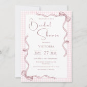 ピンクリボンヴィンテージブライダルシャワー 招待状 (正面)