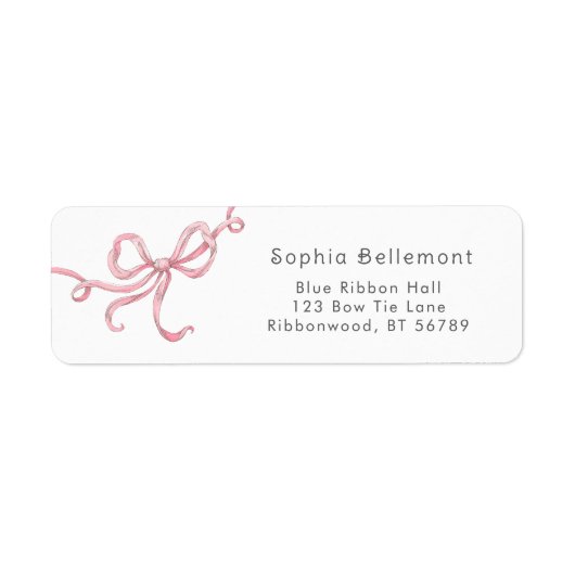 ピンクリボンヴィンテージベビーシャワー差出人住所 ラベル (正面)