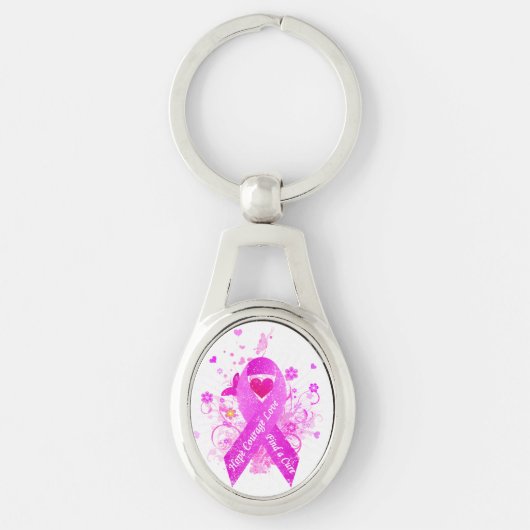 ピンクリボンヴィンテージ キーホルダー (正面)