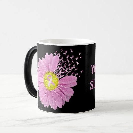 ピンクリボン乳がんデイジー モーフィングマグカップ (正面左)