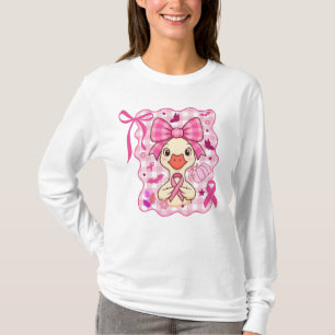ピンクリボン乳がん啓発アヒルスタンプ Tシャツ