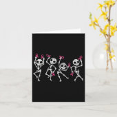 ピンクリボン乳がん啓発スケルトン女性 カード (黄色い花)