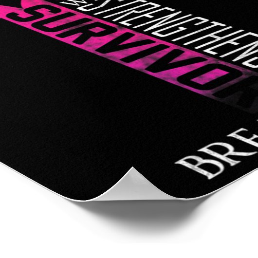 ピンクリボン乳がん生存者クリスチャン・クロス ポスター (角)