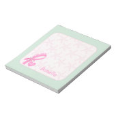 ピンクリボン乳がん生存者ミント縁どー ノートパッド (回転)