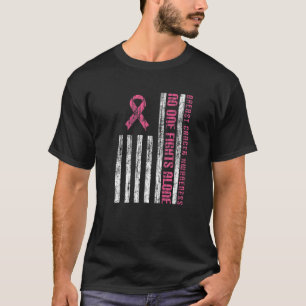 ピンクリボン乳がん米国国旗 Tシャツ