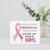 ピンクリボン乳がん罹患者数 ポストカード (スタンド正面)