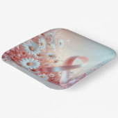 ピンクリボン乳がん認識度とデイジー ペーパープレート (傾斜あり)