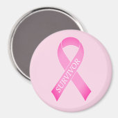 ピンクリボン乳がん認識度カスタムラウンド マグネット (正面/裏面)