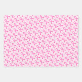 ピンクリボン乳がん認識度カスタム色w ラッピングペーパーシート (正面3)