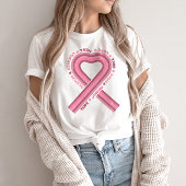 ピンクリボン乳がん認識度レトロ Tシャツ