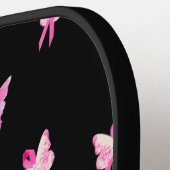 ピンクリボン乳がん認識度蝶 ピックルボールラケット (左詳細)