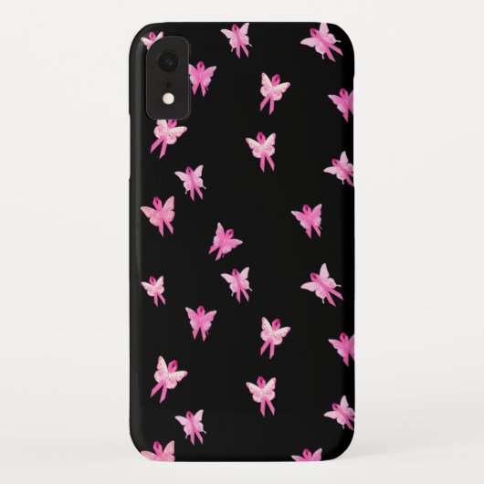 ピンクリボン乳がん認識度蝶 Case-Mate iPhoneケース (裏面)
