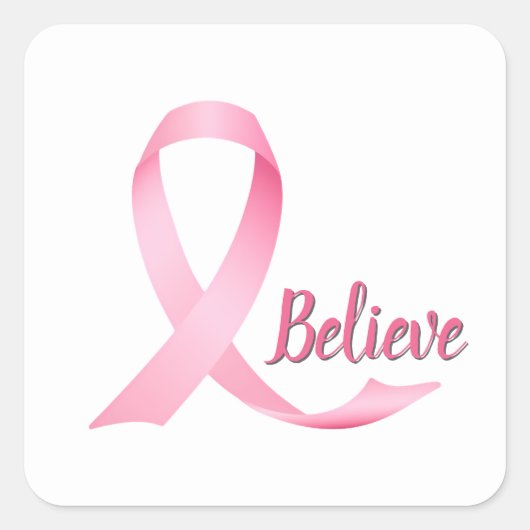 ピンクリボン乳がん認識度 スクエアシール (正面)