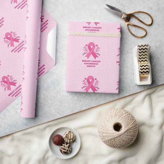 ピンクリボン乳がん認識度 ラッピングペーパー (クラフト)