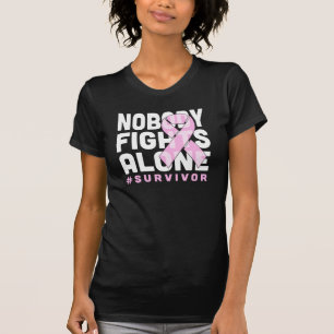 ピンクリボン乳がんSurv単独で戦う人はいない Tシャツ